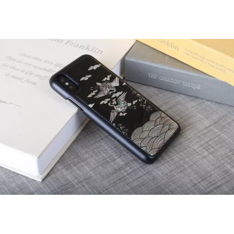 Smartphone-Hülle iKins für iPhone XS / XS Max — Crane Schwarz Schutzhülle