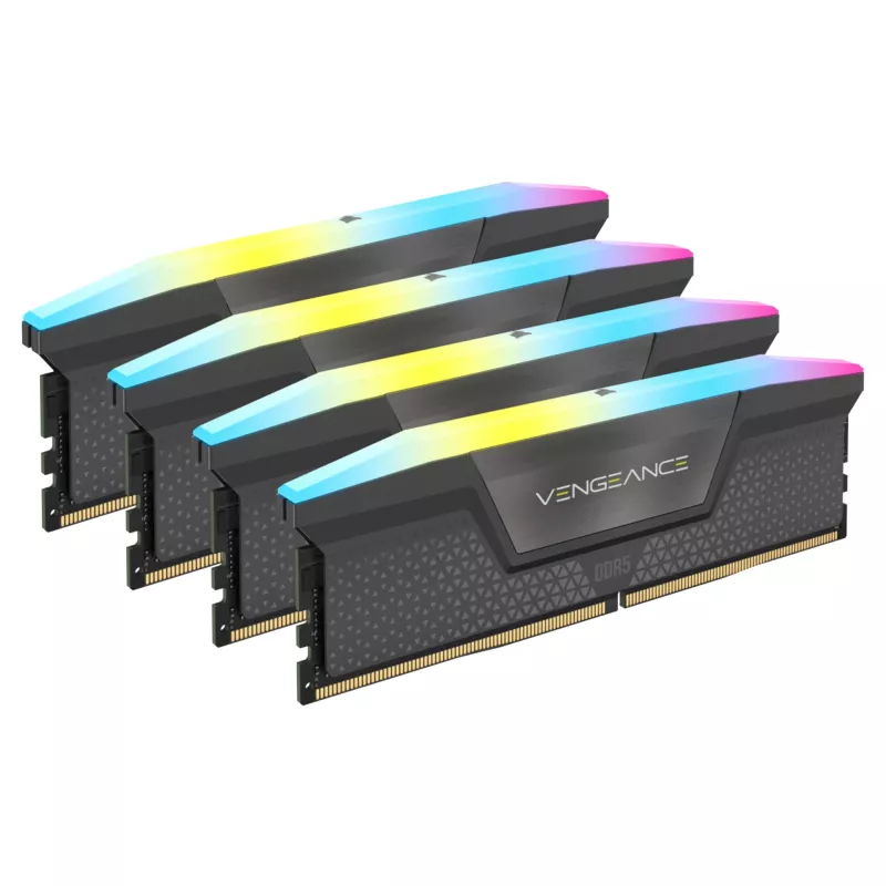 DIMM 64 GB DDR5-6000 (4x 16 GB) Quad-Kit, Arbeitsspeicher schwarz, CMH64GX5M4B6000C36, Vengeance RGB, INTEL XMP