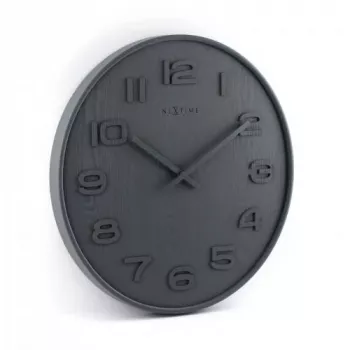 NeXtime 3096GS - Wanduhr - Quarzuhr - Rund - Grau - Holz - Erwachsene
