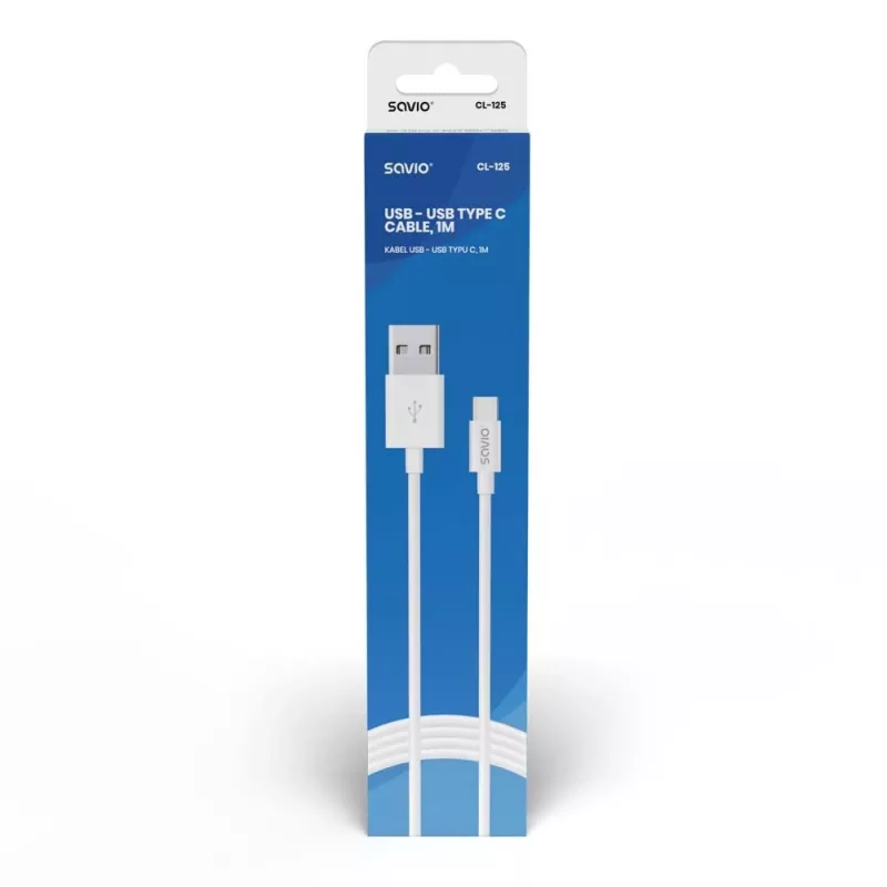Savio CL-125 USB-Kabel USB 2.0 1 m USB A USB C Weiß