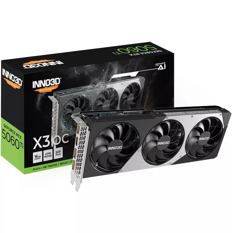 Grafikkarte Inno3D GeForce RTX 5060 Ti — 16 GB GDDR7, PCIe 5.0, 128-Bit, 3x DP 2.1b + HDMI 2.1b