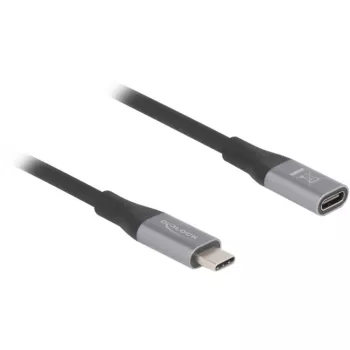 DeLOCK USB-Kabel USB4 Gen 2x2 2m USB-C Schwarz Grau 81202