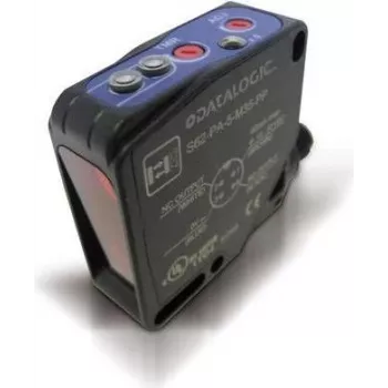 Photoelektrischer Sensor Datalogic S62-PA-5-M11-PP, schwarzes ABS-Gehäuse, IP67, 18×50×50 mm
