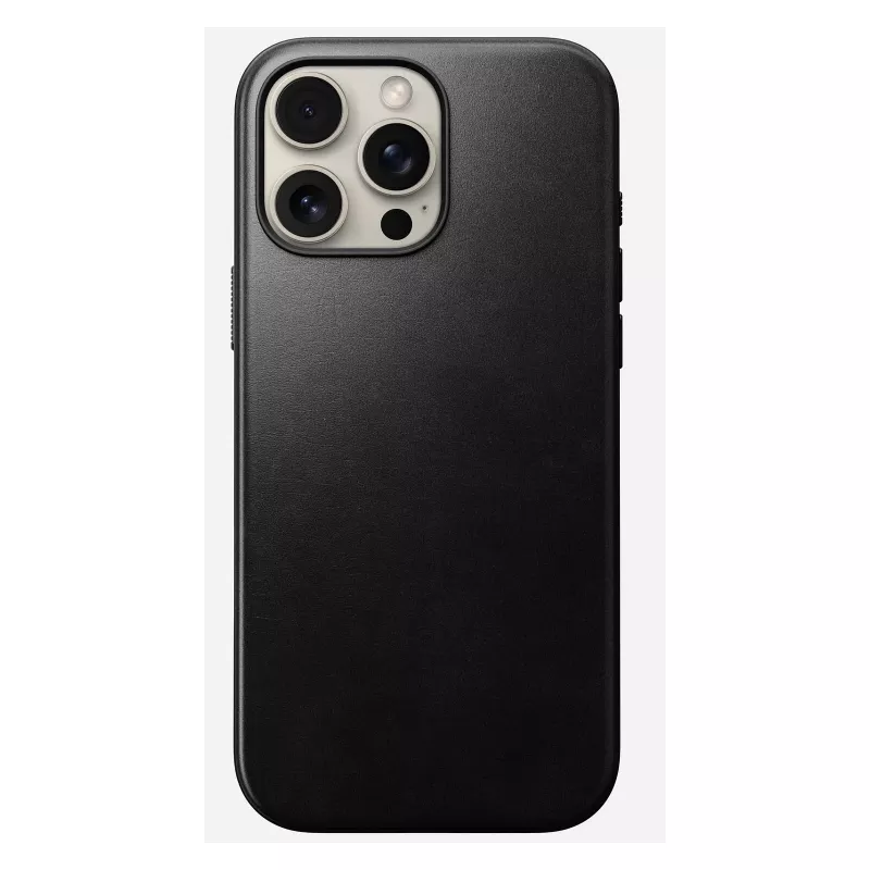 Handyhülle Nomad Modern Leather Case für iPhone 16 Pro Max, 6,9 Zoll (17,5 cm), schwarz, Leder+PC+TPU