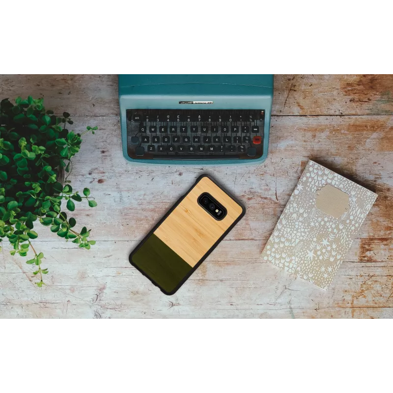 Handyhülle man and wood SmartPhone für Galaxy S10e Bamboo Forest Schwarz
