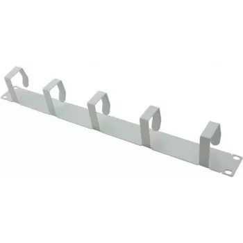 Kabelmanagementplatte helos 328643 1U mit 6 Metallbügeln 70×40 mm hellgrau