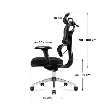 Bürodrehstuhl mark adler Expert 4.9 Modell 5701-65776 — Mesh, verstellbare Kopfstütze, Lendenwirbelstütze, Sitzhöhe 44–52 cm, max. Belastung 150 kg