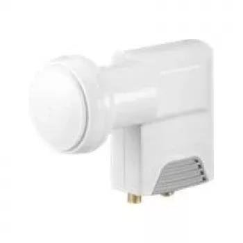 Wentronic Goobay Universal Twin LNB, Grau-Weiß - digitaler SAT LNB (DVB-S2) für 2 Teilnehmer (4K/HDTV/3D Empfang) (67270)