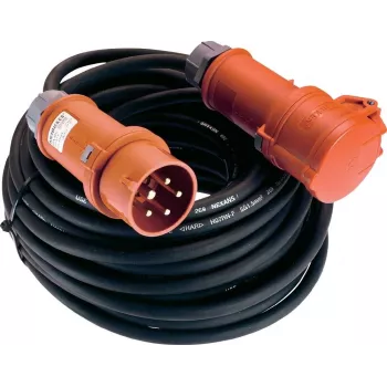 AS Schwabe Stromverlängerungskabel [CEE-Stecker – CEE-Kupplung] 32 A Schwarz 10,00 m 61027 (61027)
