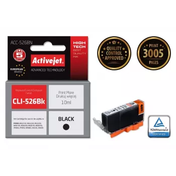Activejet ACC-526BN Tinte (Ersatz für Canon CLI-526Bk; Supreme; 10 ml; schwarz)