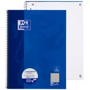 Oxford College Notebook A4+ 220 x 295 mm 80 Bl. kariert mit Rand L