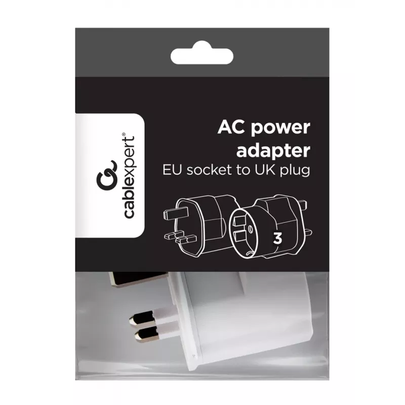 Gembird A-AC-EUFUKM-01 AC-Netzadapter, EU-Schuko-Steckdose auf UK-Stecker, 13 A