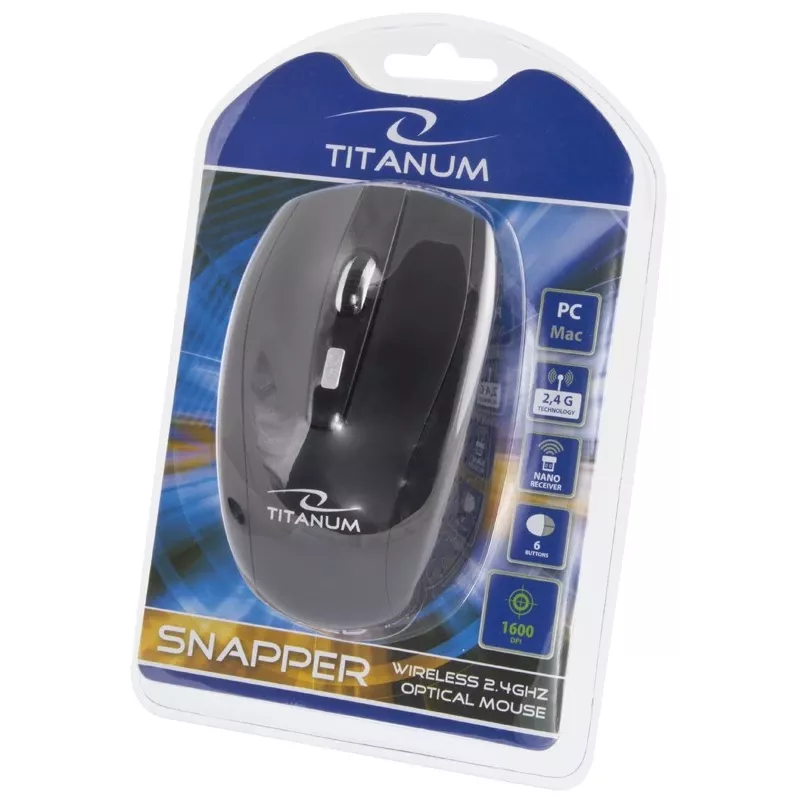 TITANUM TM105K SNAPPER Maus RF Wireless Optical 1600 DPI Right-hand
