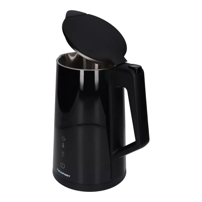 Elektrischer Wasserkocher BLAUPUNKT EKD601, 1,7 L, 2200 W, einstellbar 40–100 °C, schwarz, Edelstahl