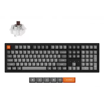 Mechanische Full-Size-Tastatur Keychron K10 Max QMK — USB + RF Wireless + Bluetooth, 108 Tasten, RGB, Schwarz