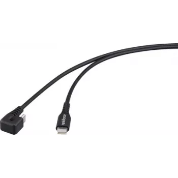 Renkforce USB-Kabel USB 2.0 USB-C-Stecker Schwarz 180° gewickelt (RF-6721078)