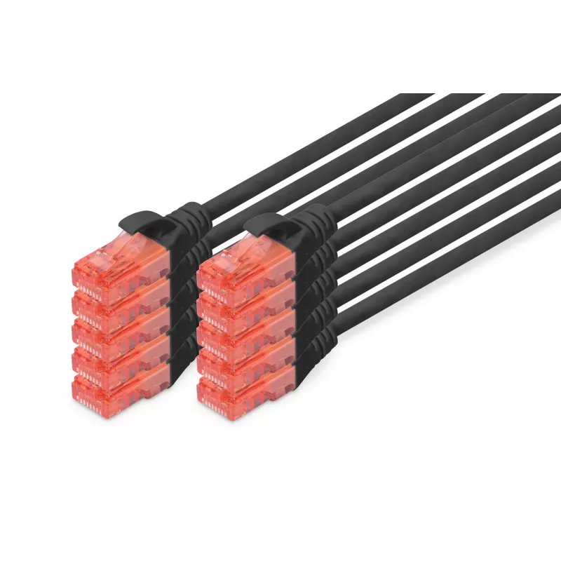 Netzwerkkabel Digitus CAT 6 U/UTP 0,5m RJ-45 Schwarz
