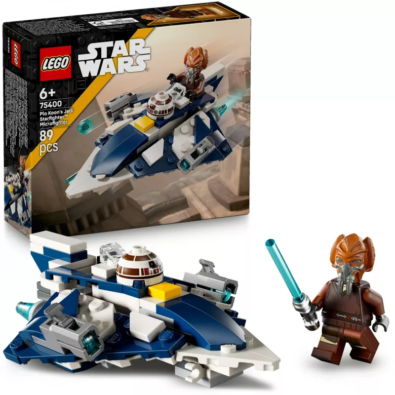 LEGO Microfighter Star Wars Plo Koons Jedi Starfighter 75400 — 89 Teile, 1 Minifigur, Alter 6+