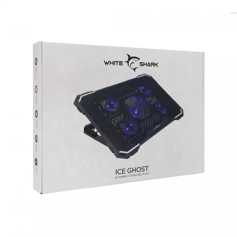 Laptop-Kühlpad White Shark GCP-20 Ice Ghost — leicht, langlebig, Modell ICE-GHOST