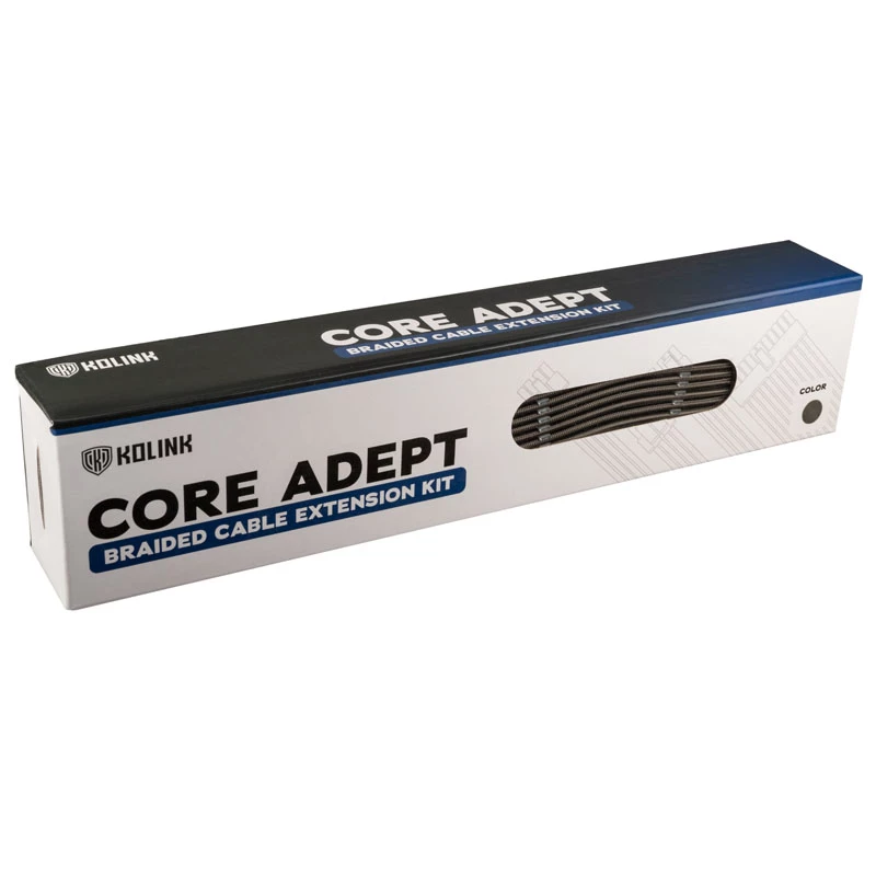 Kabelverlängerungsset Kolink Core Adept – PET-ummantelt, 6-teiliges Set, 20+4-Pin, 8-Pin, 4+4-Pin, 3×6+2-Pin (300–350 mm)