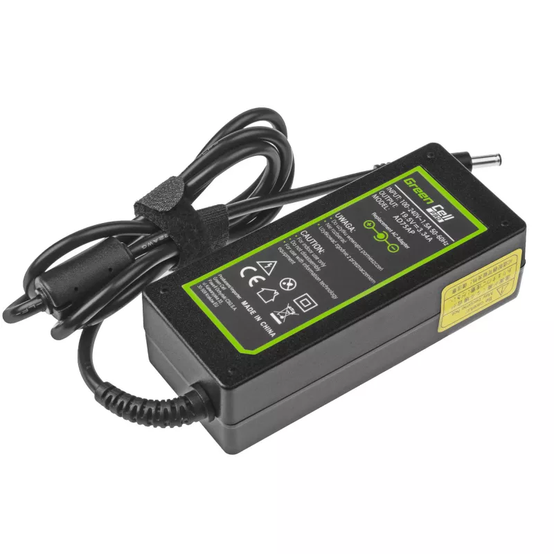 Netzteil Grün Cell AD75AP 65W 19,5V 3,34A für Dell-Laptops, innen, schwarz