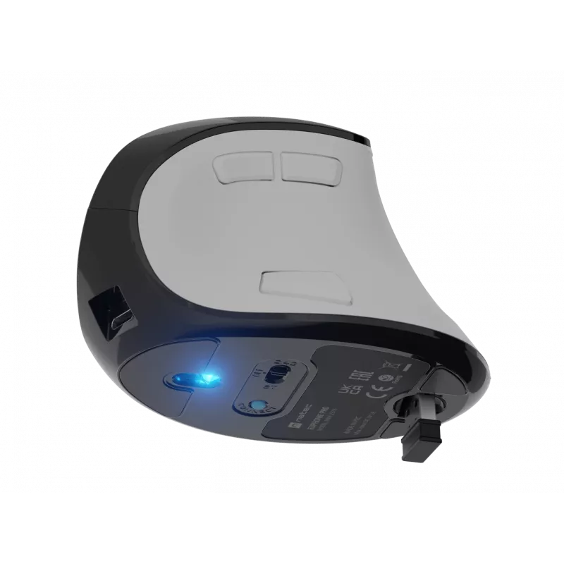 Kabellose Vertikalmaus NATEC Euphoniе Pro Bluetooth 5.0, 4000 DPI, programmierbar, leise, weiß