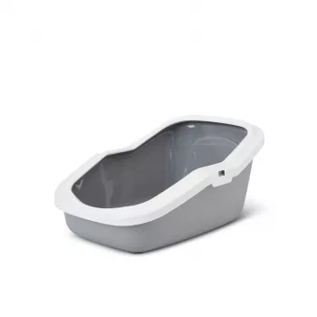 Offene Katzentoilette Savic Aseo Grau Weiß 560×390×275 mm für Katzen, Kunststoff, 2 kg