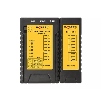 Netzwerkkabeltester DeLOCK 86107 Schwarz Gelb
