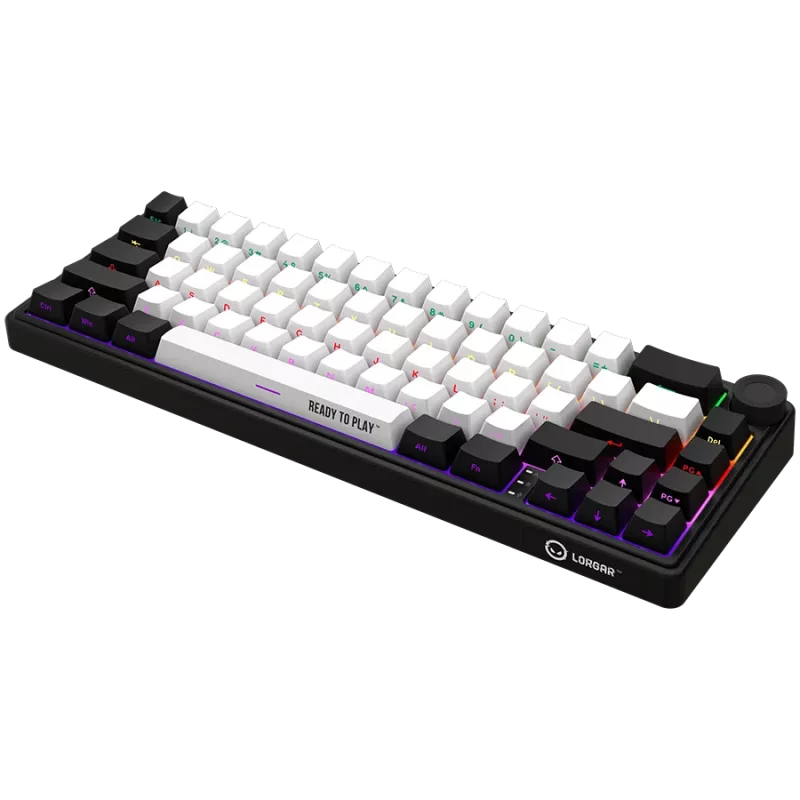 LORGAR KBP70MW, Kabellose 65% Mechanische Gaming-Tastatur Pro, Schwarz/Rot, EN-Layout