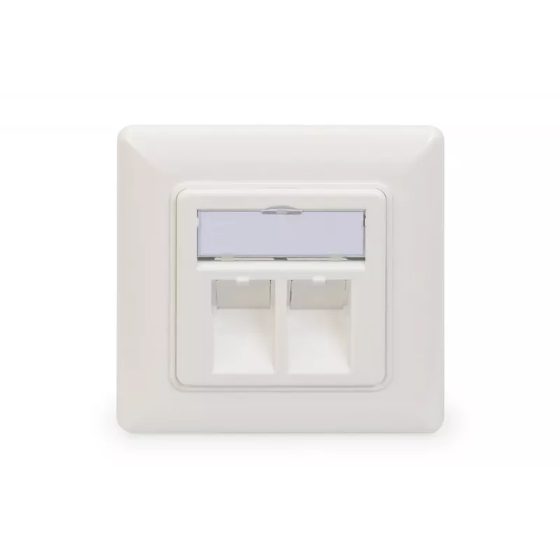 Digitus | Wandplatte für Keystone-Module, deutscher Typ, Mittelplatte 50x50 mm, Rahmen 80x80 mm | DN-93801-1