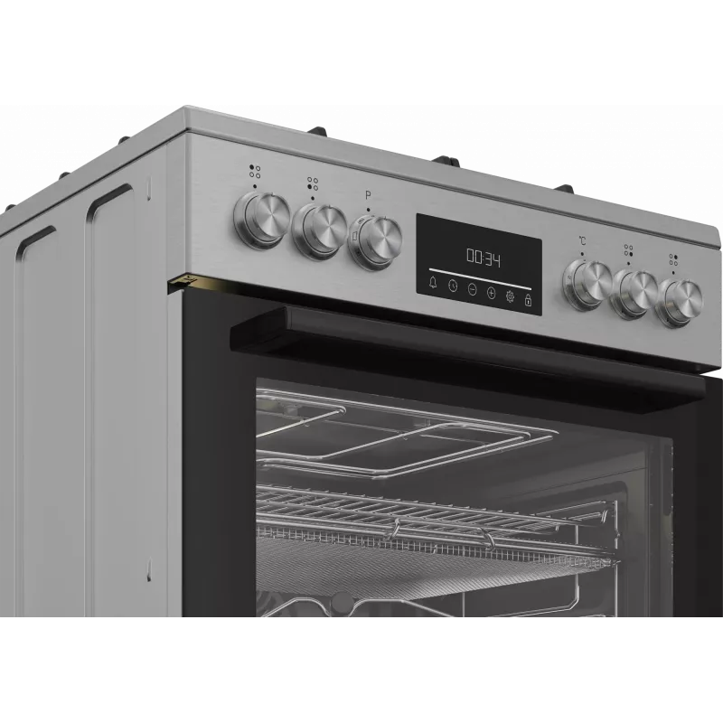 BEKO Herd | FBMA61330GXDT | Kochfeldtyp Gas | Ofentyp Elektro | Edelstahl | Breite 60 cm | Grillen | LED | Tiefe 60 cm | 72 L