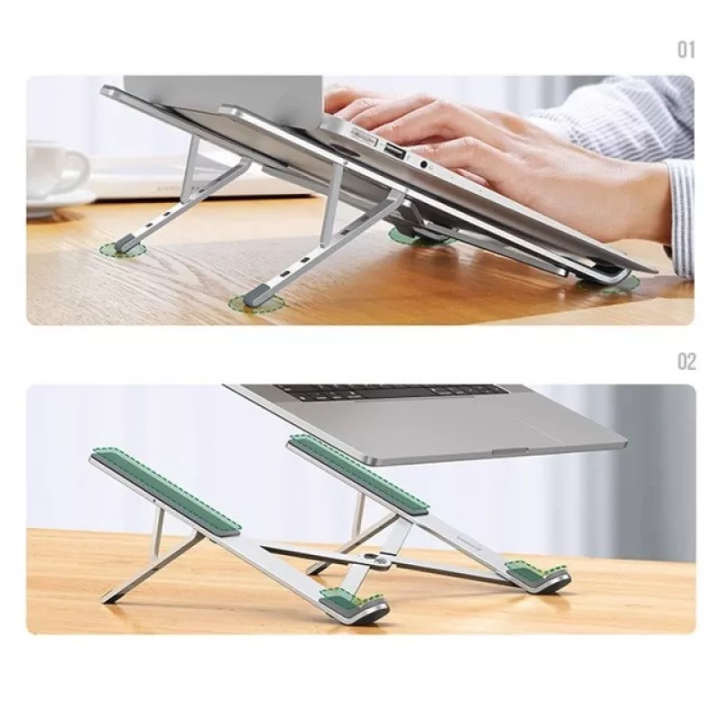 Laptop-Ständer UGREEN LP451 verstellbar Aluminiumlegierung für 8–17 Zoll Laptops, 5 Positionen, silber