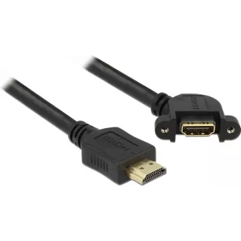 DeLOCK - Video-/Audio-/Netzwerkkabel - HDMI - 28 AWG - HDMI, 19-polig (B) - HDMI, 19-polig (S) - 1,0m - Schwarz - 110-Grad-gewinkelter Stecker (85103)