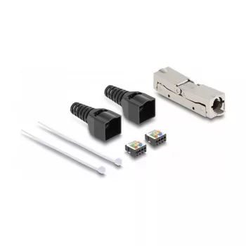 DeLOCK RJ45 Kupplung LSA auf LSA Cat.8.1 werkzeugfrei Schwarz