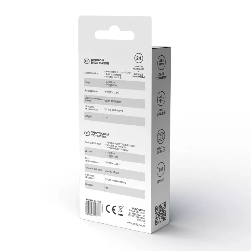 Savio USB-C - USB-C-Kabel CL-174 1m schwarz USB 3.2 Gen 1