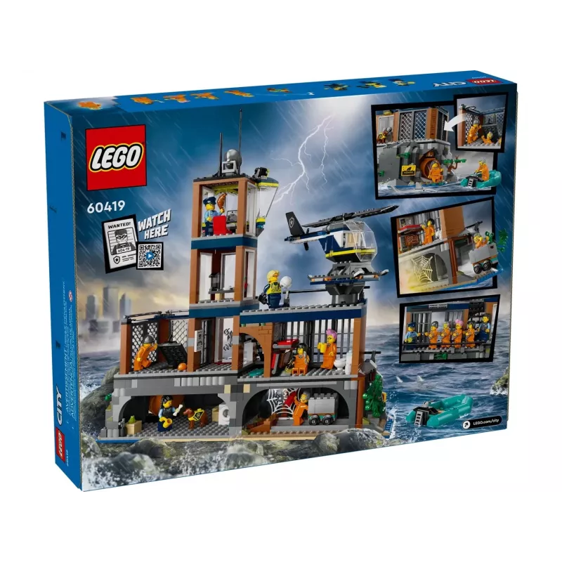 LEGO City Baukasten Polizeistation Gefängnisinsel 60419 — 980 Teile, 7 Minifiguren, 370×400×160 mm