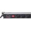 Intellinet Vertikale Rackmontage 12-Ausgang Power Distribution Unit (PDU), EU CEE 7/3 Steckdosen, mit Ein-/Ausschalter und Überlastschutz, integriertes 1,8m Netzkabel mit EU CEE 7/4 Stecker