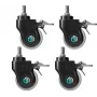 Rollen-Set für ONKRON AWL75-B Signage-Display-Ständer, 4 Stück, Kunststoff und Gummi, schwarz/weiß