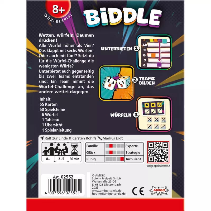 Biddle, Würfelspiel