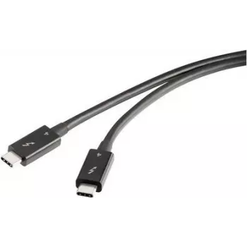 Renkforce Thunderbolt™-Kabel Thunderbolt™ 4 Thunderbolt™ (USB-C®) Stecker, Thunderbolt™ (USB-C®) Stecker 0,80 m Schwarz doppelt geschirmt RF-5235980 (RF-5235980)