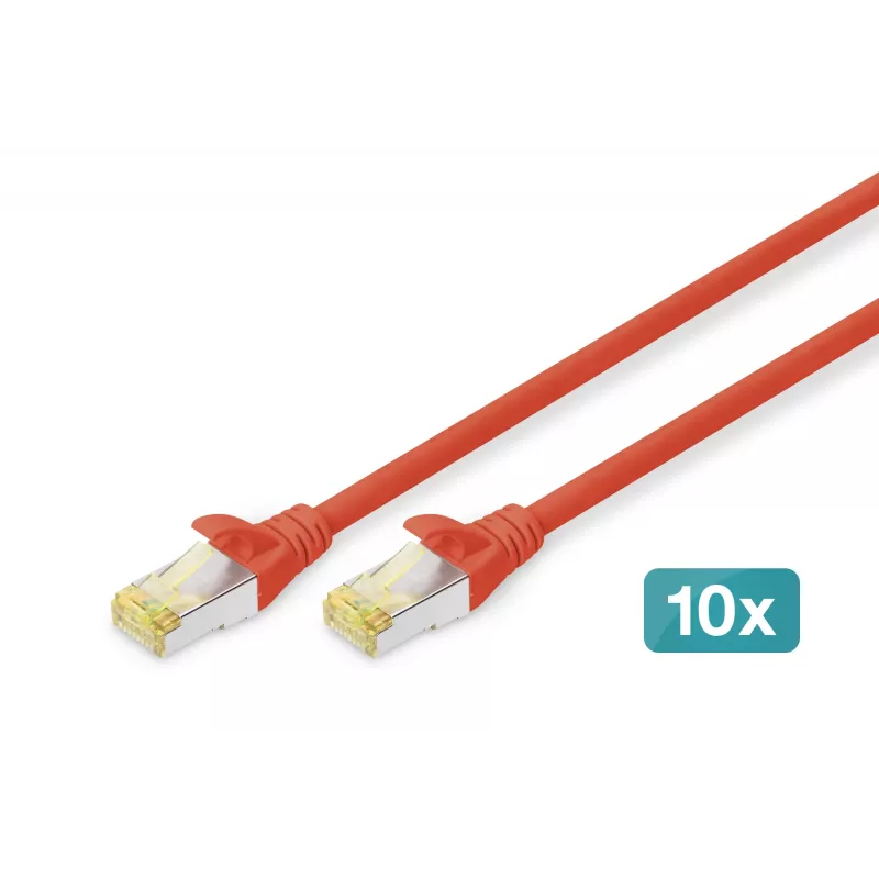 Netzwerkkabel Digitus CAT 6A S/FTP RJ-45 2m Rot
