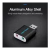 Vention USB External Sound Card Schwarz Metal Type