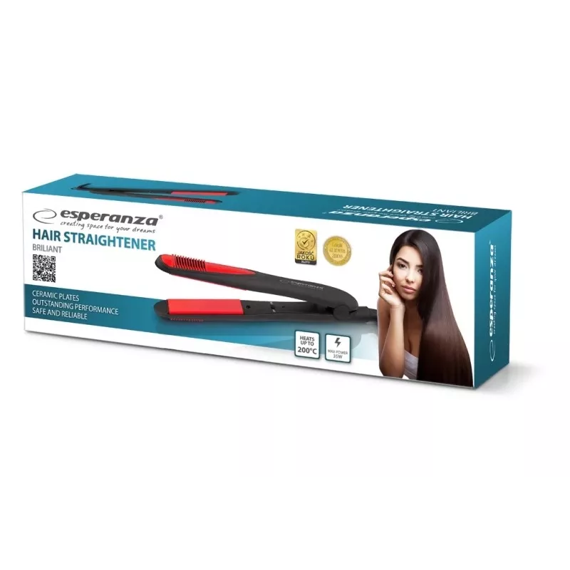 Haarglätteisen und Lockenstab ESPERANZA EBP004 — Keramikplatten 9,2 x 2,7 cm, 35 W, max. 200 °C, 230 V