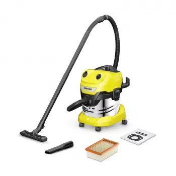 Staubsauger Karcher WD 4 S V-20/5/22 — 20 l Edelstahlbehälter, 5 m Kabel, 1000 W, Trocken- und Nasssauger