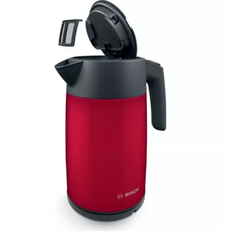 Elektrischer Wasserkocher Bosch TWK7L464 – 1,7 L Fassungsvermögen, 2400 W, rot, Kunststoffgehäuse