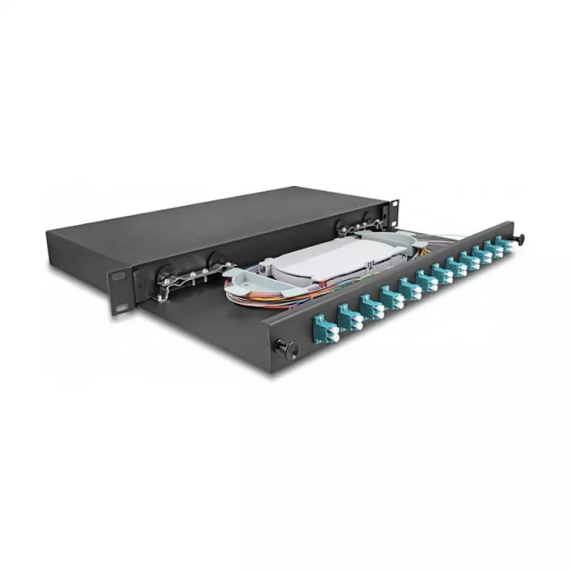 Glasfaser-Spleißbox DeLOCK 67004 Schwarz Metall 482x220x44mm