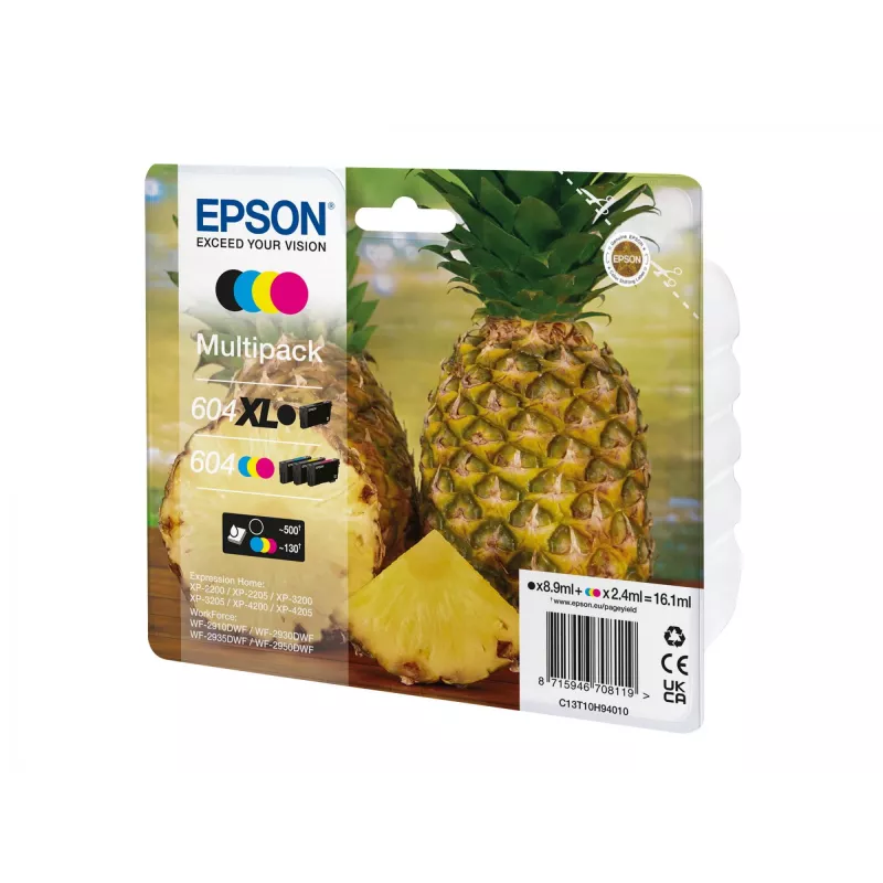 Epson 604XL Tintenpatrone 4 Stück Original Hohe (XL) Reichweite Schwarz, Cyan, Magenta, Gelb