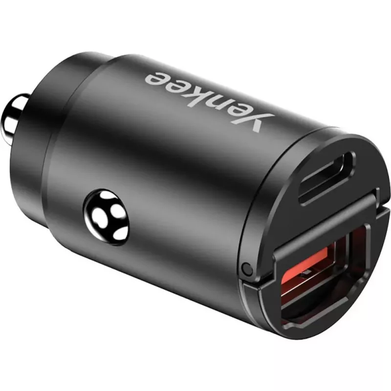 Autoladegerät YENKEE CAR 02 Power Delivery 30W mit USB-A- und USB-C-Anschlüssen