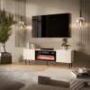 TV-Schrank cama meble LUCCA 180x40x59 cm, Oberteil cashmere, schwarzer Kamin
