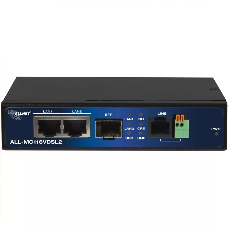 Modem ALLNET ALL-MC116VDSL2 160 Mbit/s 2x RJ45 SFP Schwarz